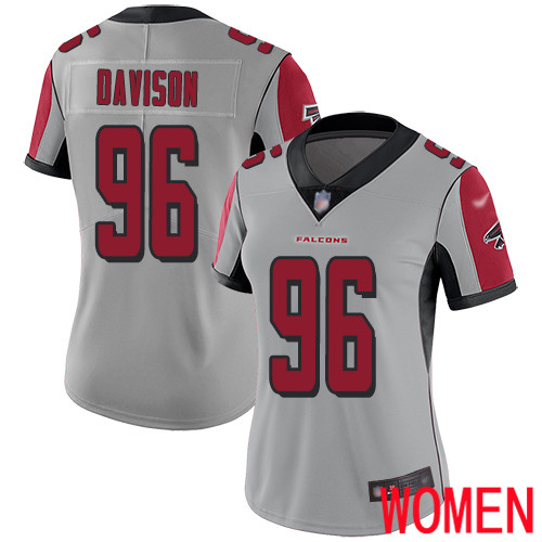 Atlanta Falcons Limited Silver Women Tyeler Davison Jersey NFL Football #96 Inverted Legend->youth nfl jersey->Youth Jersey